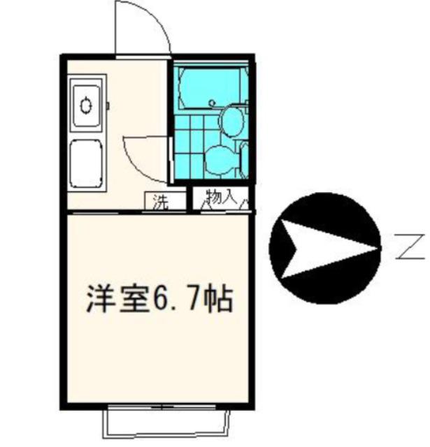 メゾンフルール(1K/1階)の間取り写真