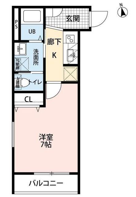 KISBIG市川(1K/3階)の間取り写真