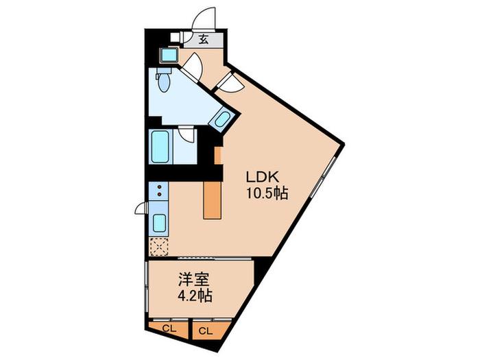 アスティーレ市ヶ谷(1LDK/5階)の間取り写真