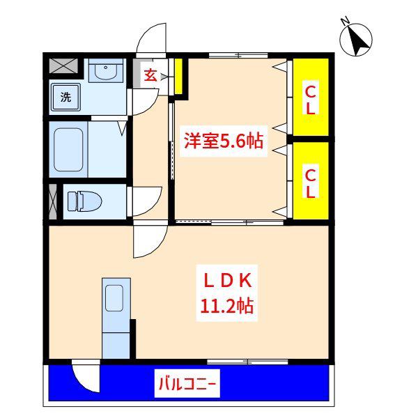 コンコルディア(1LDK/1階)の間取り写真