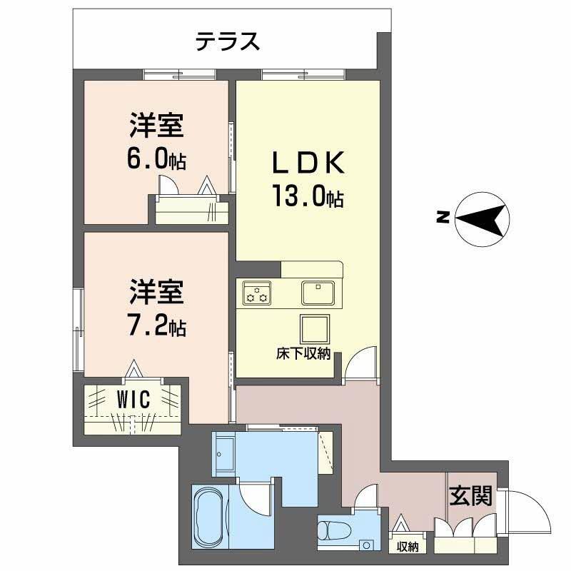フォレスト3(2LDK/1階)の間取り写真