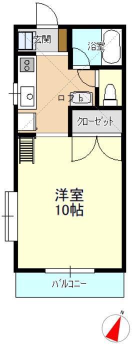 グレートピア(1K/2階)の間取り写真