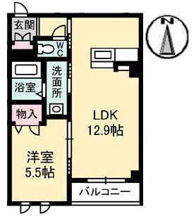 ラフィネ・ノワール(1LDK/1階)の間取り写真