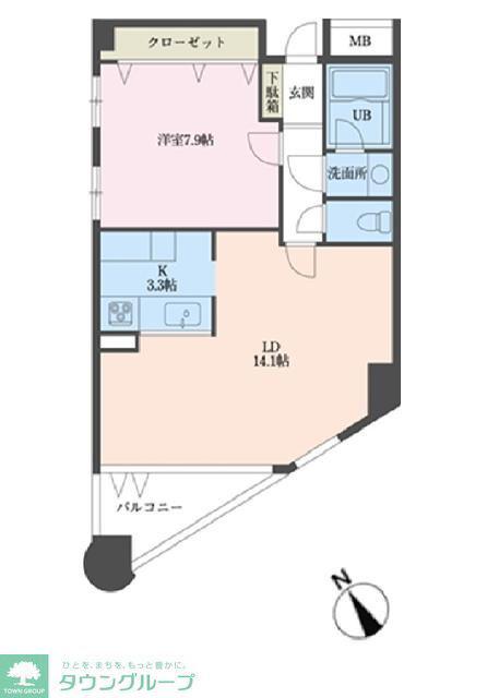 代々木上原128(1LDK/4階)の間取り写真