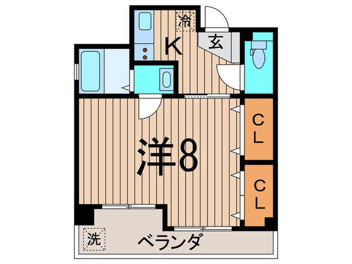 ハウスM(1K/3階)の間取り写真