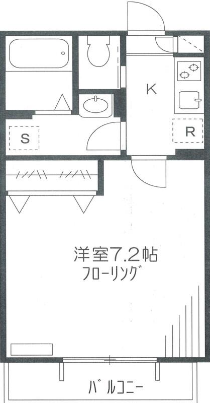 ドミールM.C(1K/1階)の間取り写真