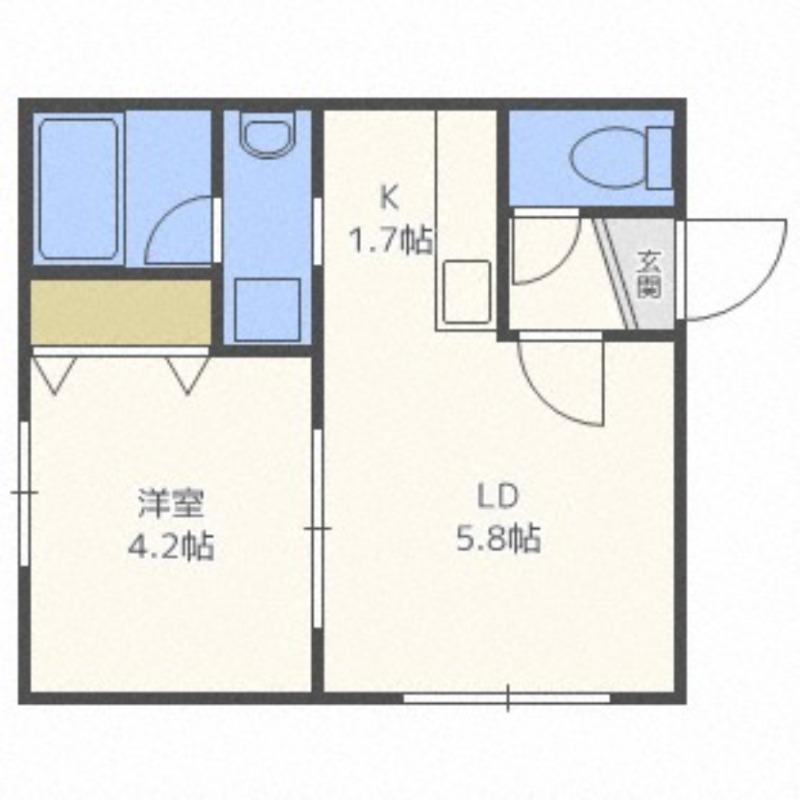 アズーリ中の島参番館(1LDK/3階)の間取り写真