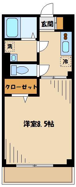 ETOILE(1K/3階)の間取り写真