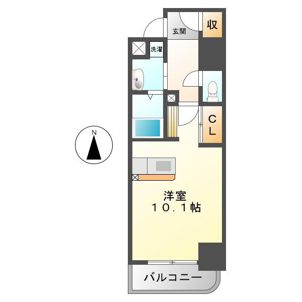 エスフォート金山(ワンルーム/6階)の間取り写真