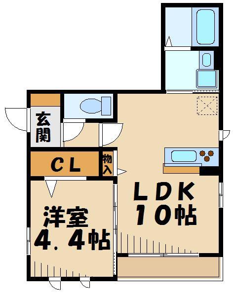 コンフォールS(1LDK/2階)の間取り写真