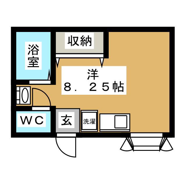 コーポフクダ(ワンルーム/1階)の間取り写真