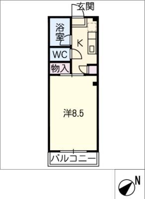 パレスミサカ(1K/2階)の間取り写真