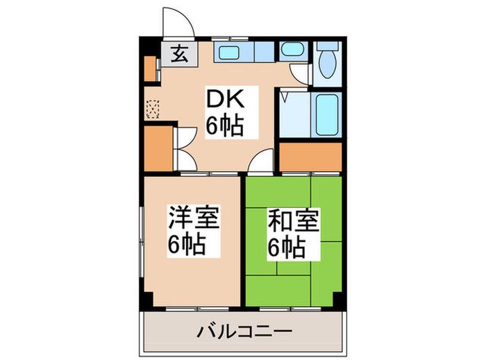 パークサイド(2DK/3階)の間取り写真