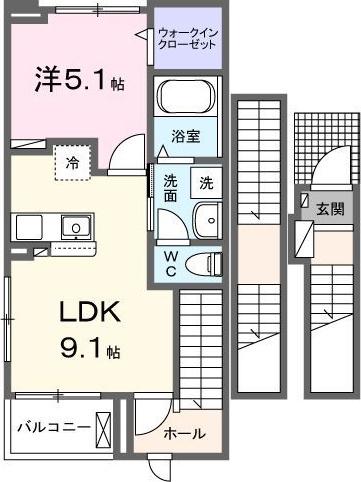 フォルセティ(1LDK/3階)の間取り写真