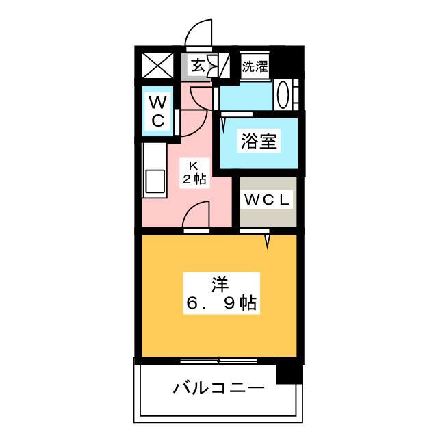 エンクレスト天神MODE(1K/7階)の間取り写真