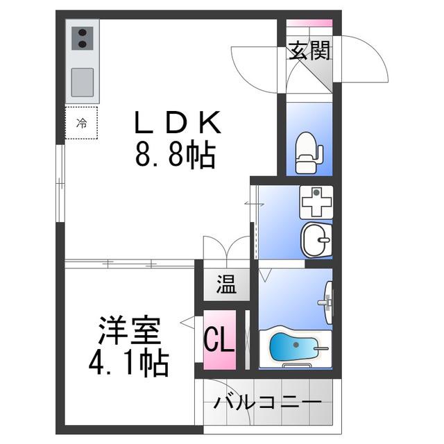 F ASECIA NANA(1LDK/3階)の間取り写真