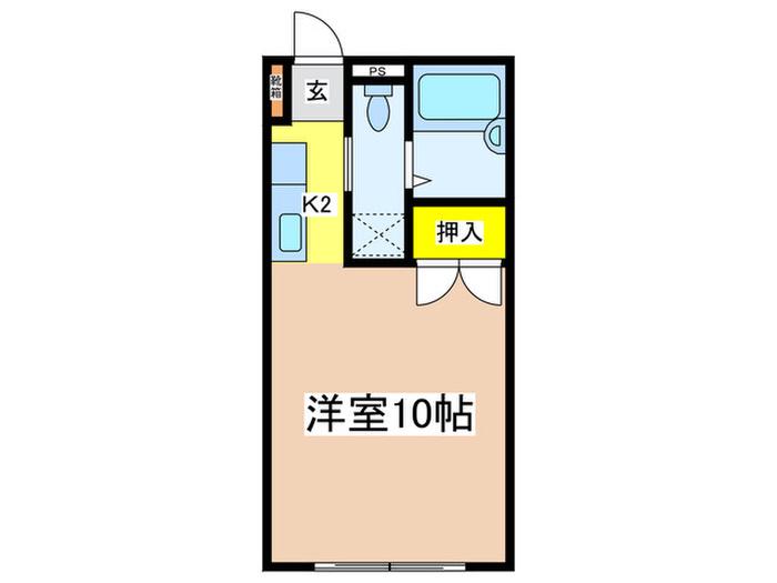 二ノ宮ハイツ(1K/1階)の間取り写真