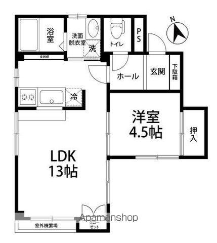 BRO.S HILL(1LDK/1階)の間取り写真