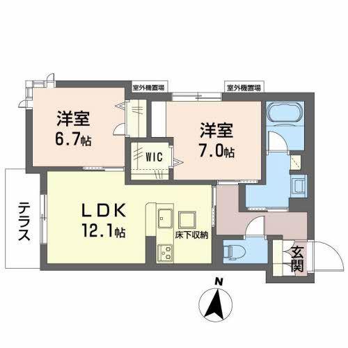 SHAMAISON EXCEED ASAHI(2LDK/1階)の間取り写真