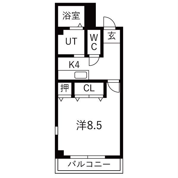 マンション ミューズ 雅(1K/2階)の間取り写真