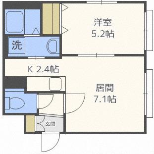 レクセラ 新道東(1LDK/3階)の間取り写真