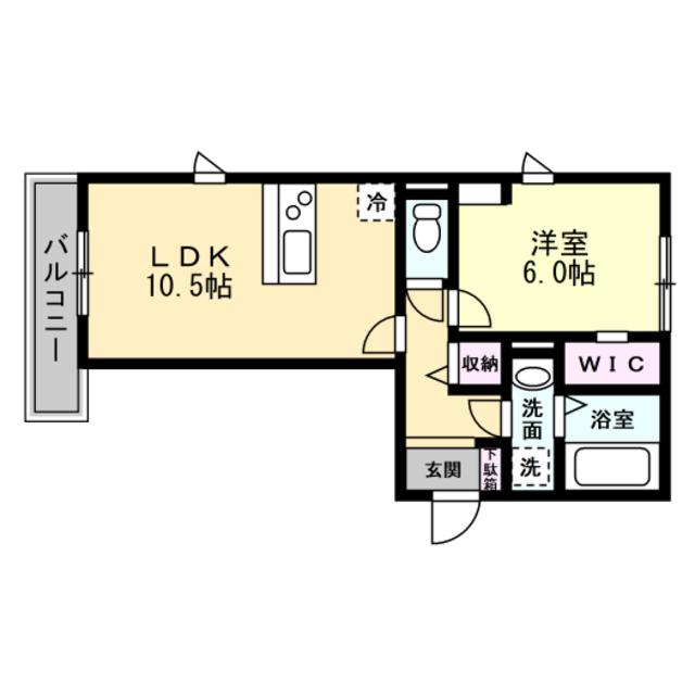 ソシア オッツ牛島(1LDK/2階)の間取り写真