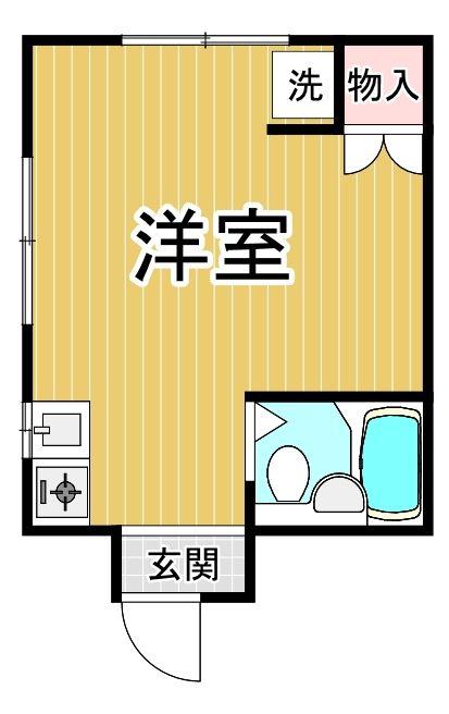 キャスル塚口(ワンルーム/2階)の間取り写真