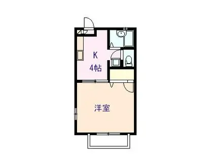 コーポいわもとB(1K/1階)の間取り写真