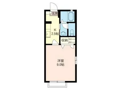 ブライトン 6(1K/2階)の間取り写真