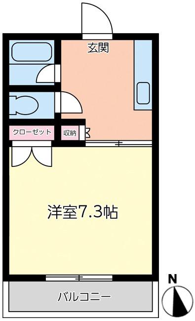 高陽ハイツ(1K/2階)の間取り写真