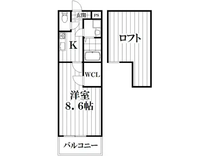 フジパレスフジマサ(1K/2階)の間取り写真