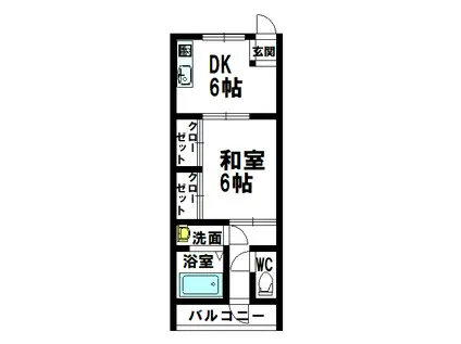 宮崎県日南市下方字堤内552サカモトコーポ(1DK/1階)の間取り写真