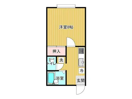 コーポきはらII(1K/1階)の間取り写真
