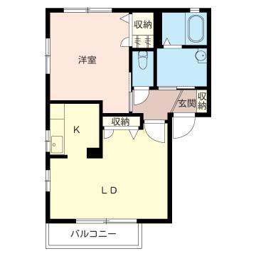シャーメゾンK A(1LDK/1階)の間取り写真