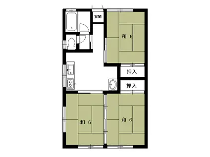 逸見アパート(3DK/2階)の間取り写真