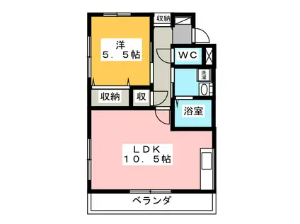 サンシャイン大和(1LDK/3階)の間取り写真