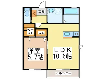 パルクハイムJ(1LDK/2階)の間取り写真