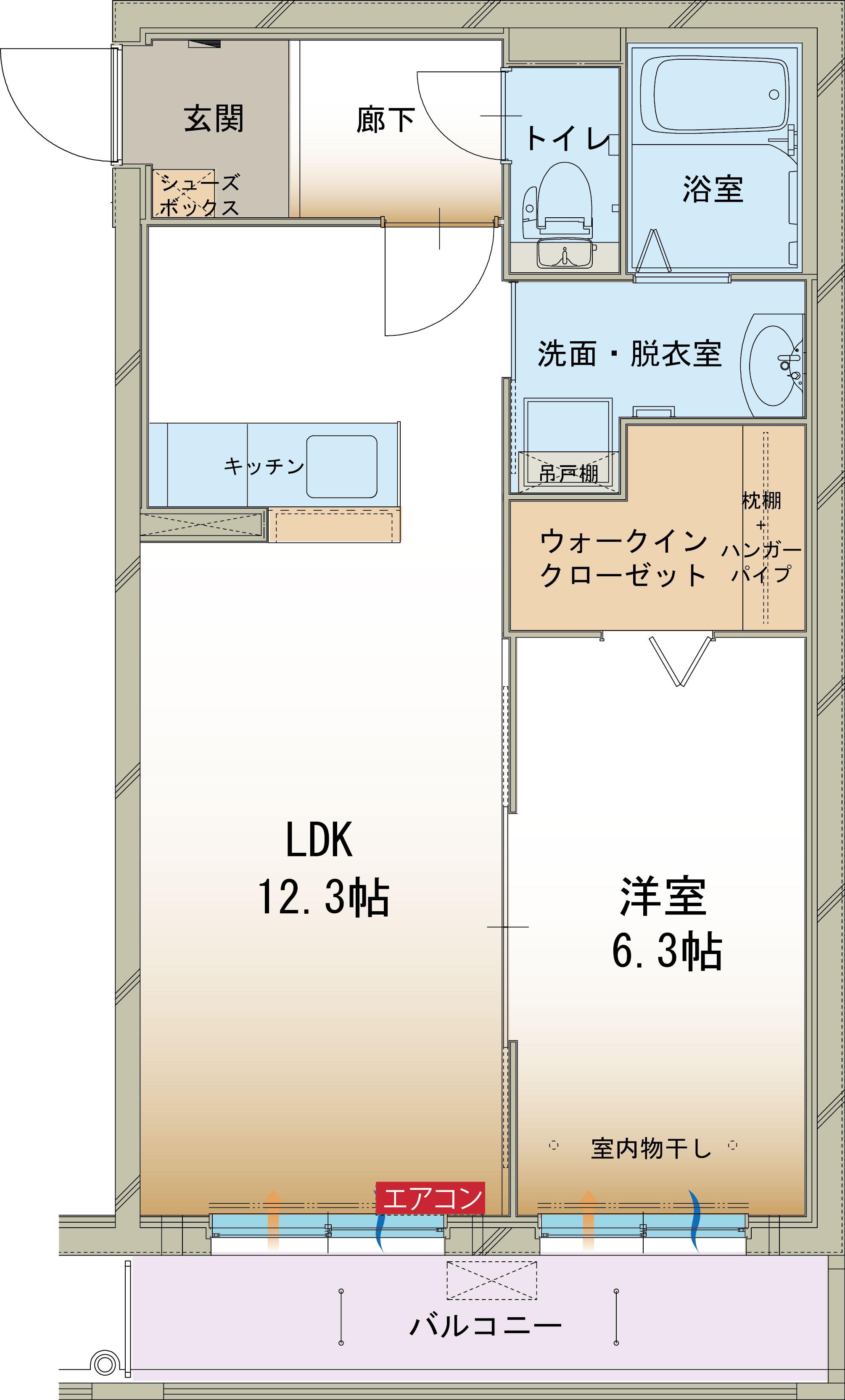 グランマーレ(1LDK/1階)の間取り写真