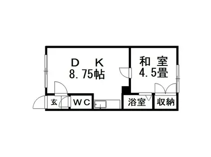 ハイツナカタニ(1DK/2階)の間取り写真