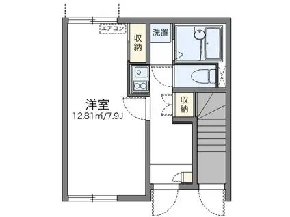 べにばな(1K/1階)の間取り写真