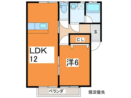 CENTURY21ST(1LDK/1階)の間取り写真