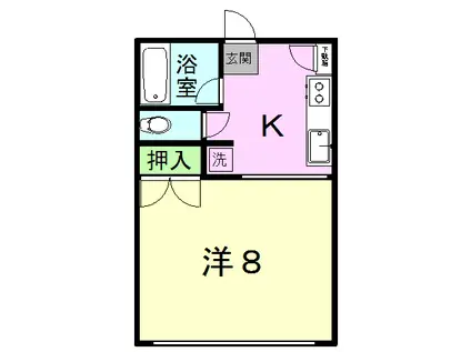 JOY HOUSE V(1K/1階)の間取り写真