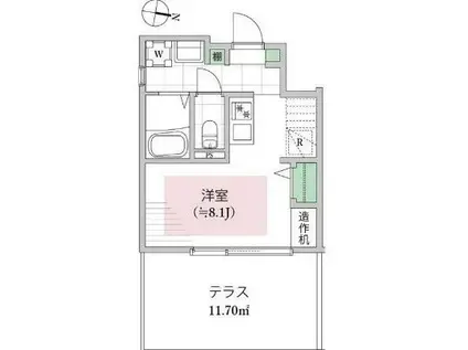 WEALTH千葉東(ワンルーム/1階)の間取り写真