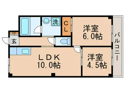 タケイマンション(2LDK/2階)の間取り写真