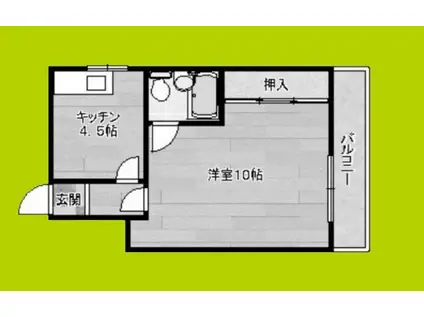 三澤シティハイム(1DK/2階)の間取り写真
