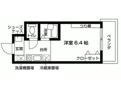 キャッスル北沢新大阪(1K/5階)の間取り写真