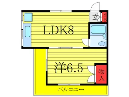 奥村荘(1DK/2階)の間取り写真