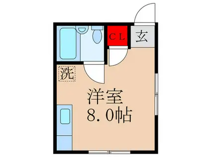 秀麗荘(ワンルーム/2階)の間取り写真