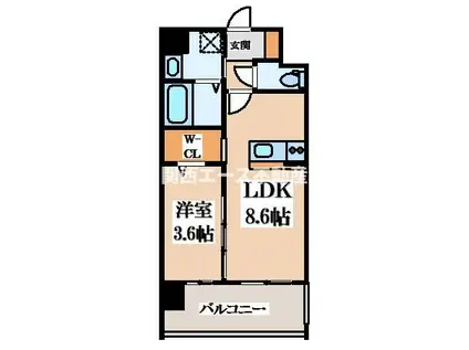 EST ONE 東大阪(1LDK/6階)の間取り写真