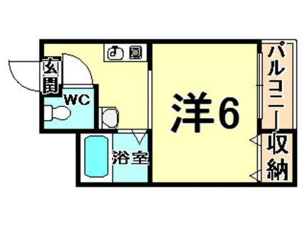 マリオン甲子園(ワンルーム/3階)の間取り写真